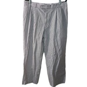 Haspel Seersucker Pants Blue White Striped Casual‎ Dress Trousers Size 38x27